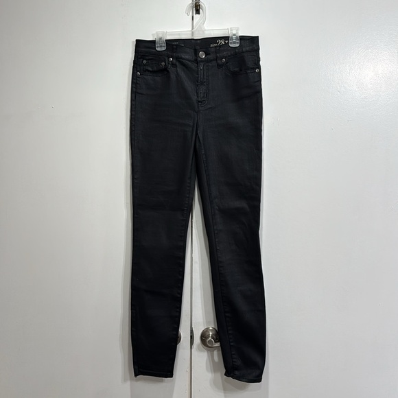 J Crew Lookout High Rise Wax Coated Black Jeans Size 28T - Picture 2 of 5